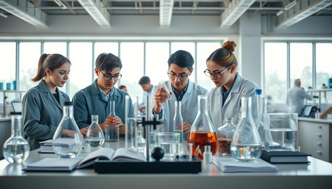 Students collaborating in study space